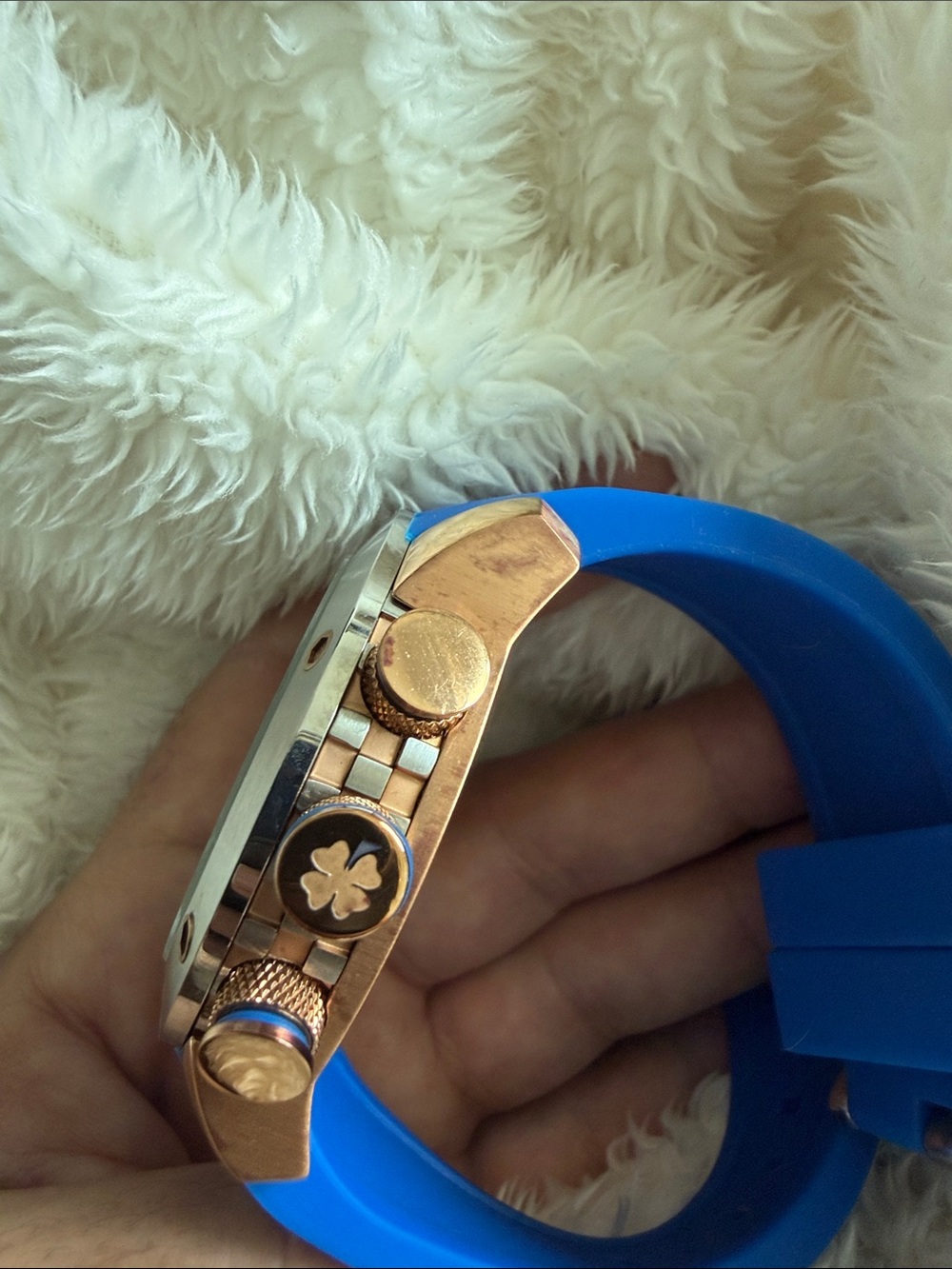 Mulco Blue and Rose Gold Sport Chronograph Watch - Picture 10 of 11